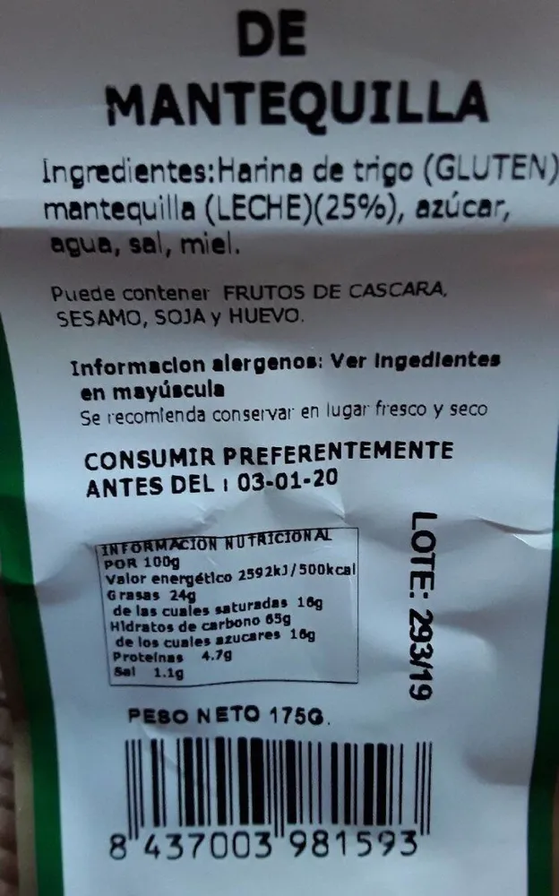 Palmeritas de mantequilla