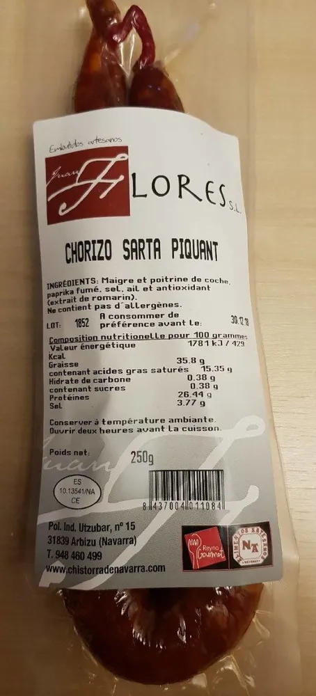 Chorizo Sarta piquant