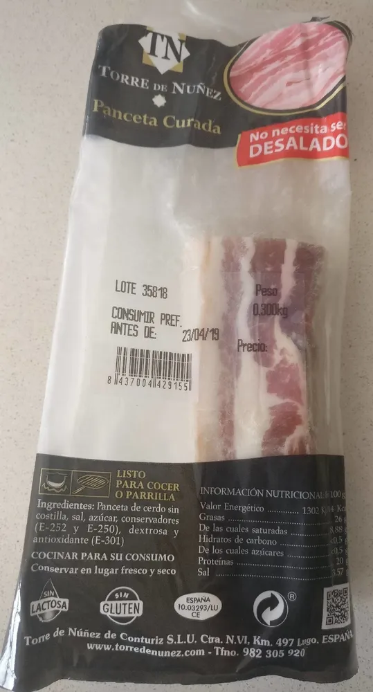 Panceta curada