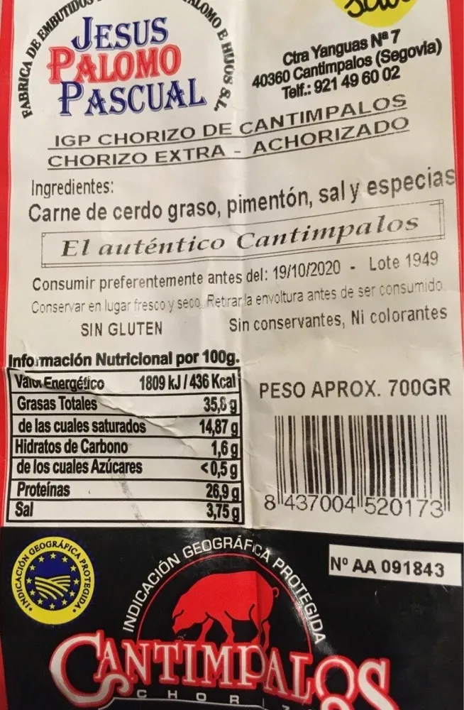 Chorizo de Camtimpalos