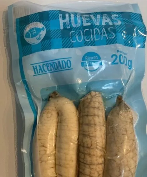 Huevas cocidas de merluza de cola patagónia