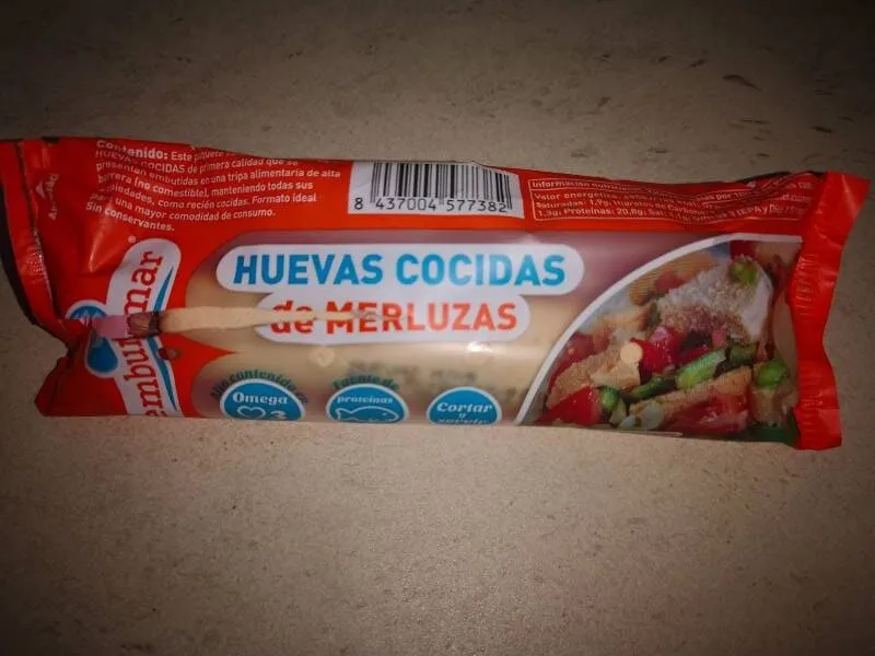 Huevas cocidas de merluza