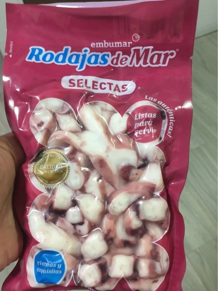 Rodajas de tentaculos de potón del pacífico cocidas