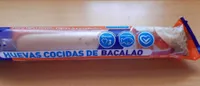 Huevas cocidas de bacalao