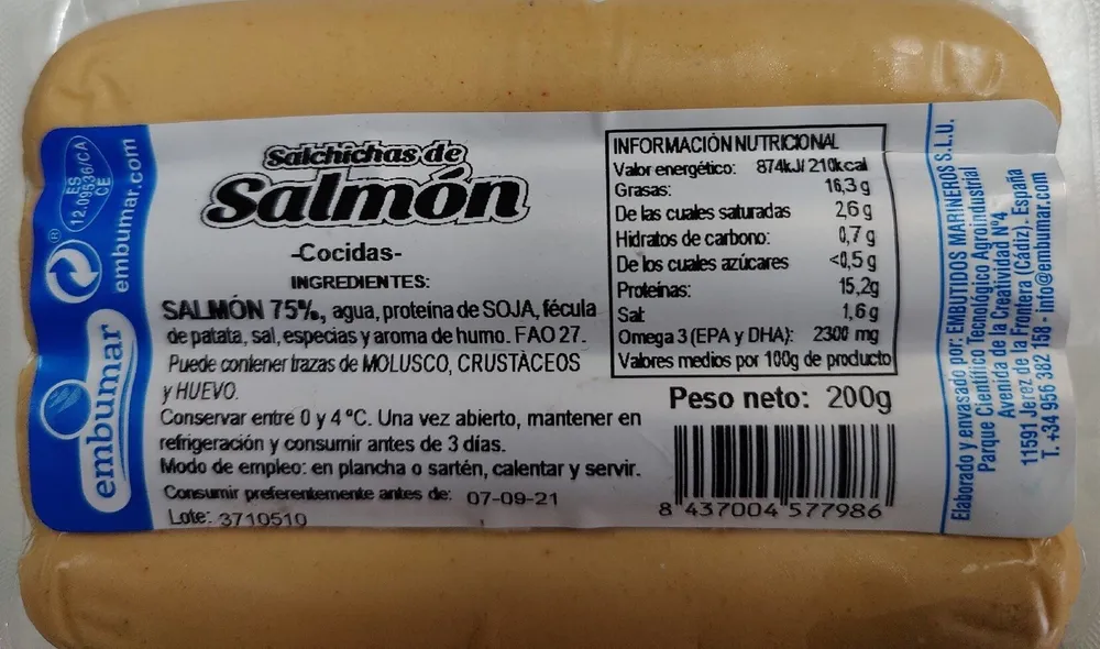 Salchichas de salmón
