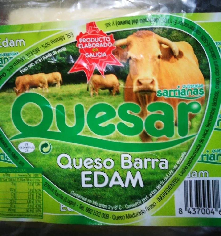 Queso en barra edam