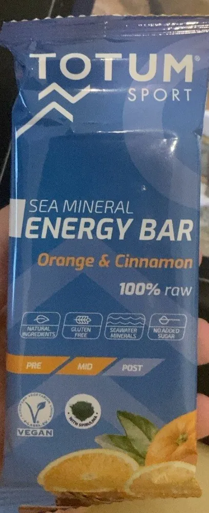 Energy bar orange and cinnamon