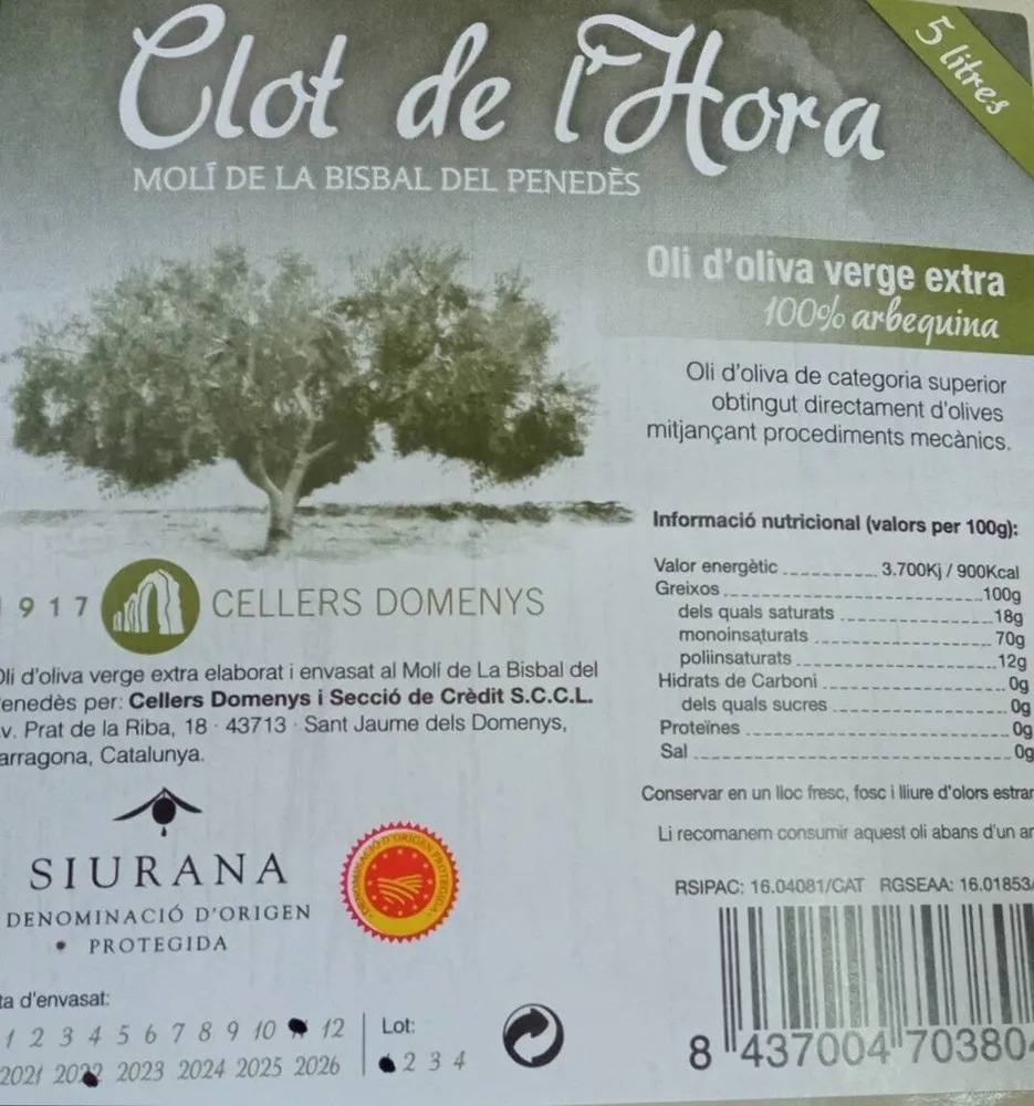Oli d'oliva verge extra