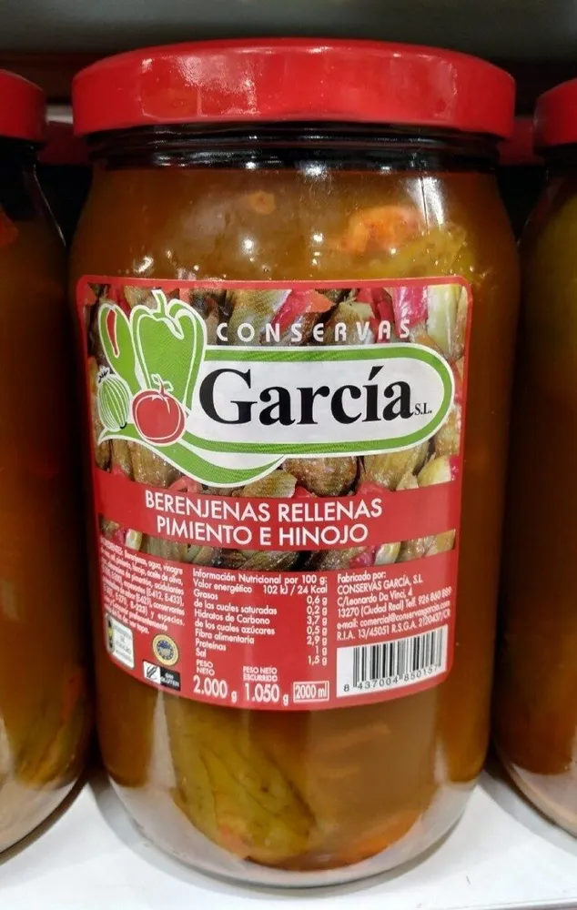 Berenjenas rellenas pimiento e hinojo