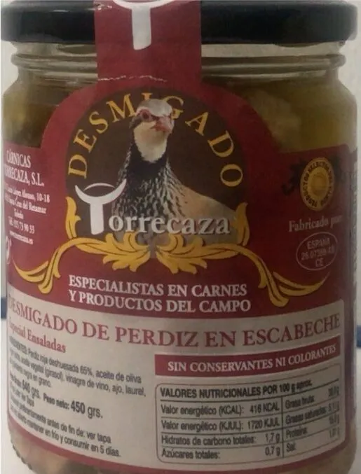 Desmigado de perdiz en escabeche