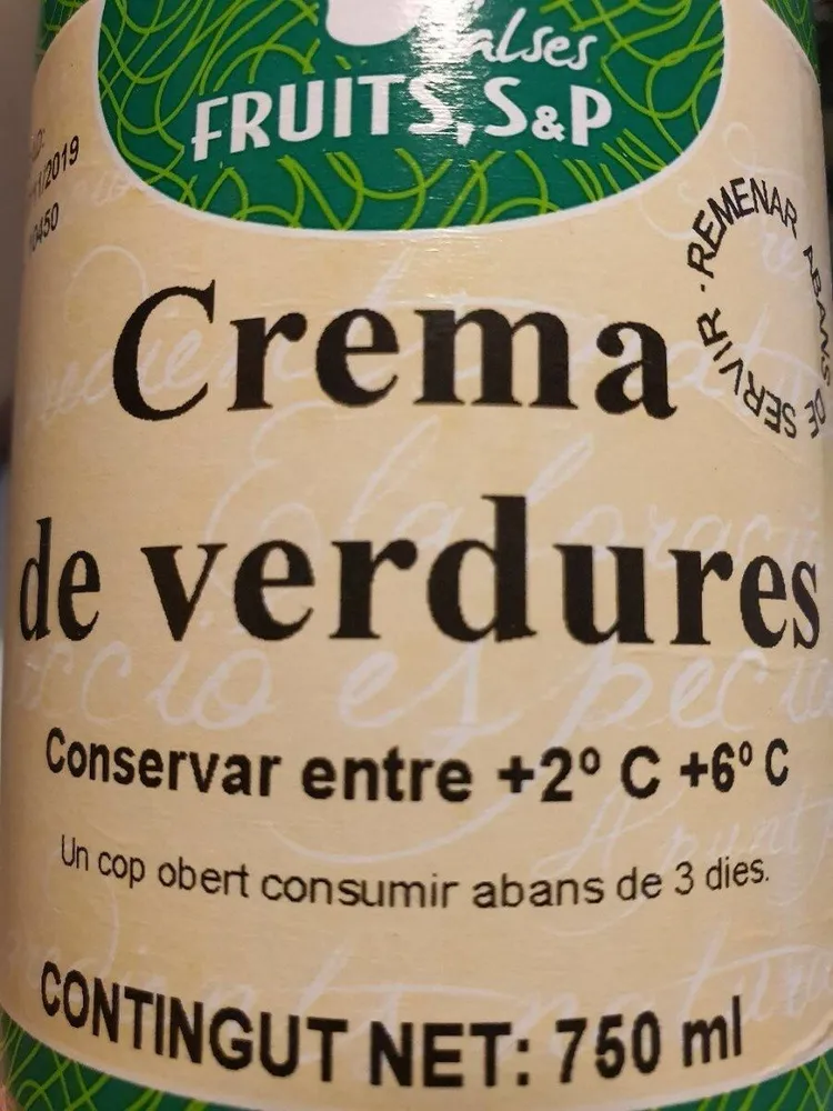 Crema de verduras