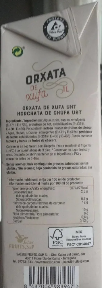 Horchata de chufa