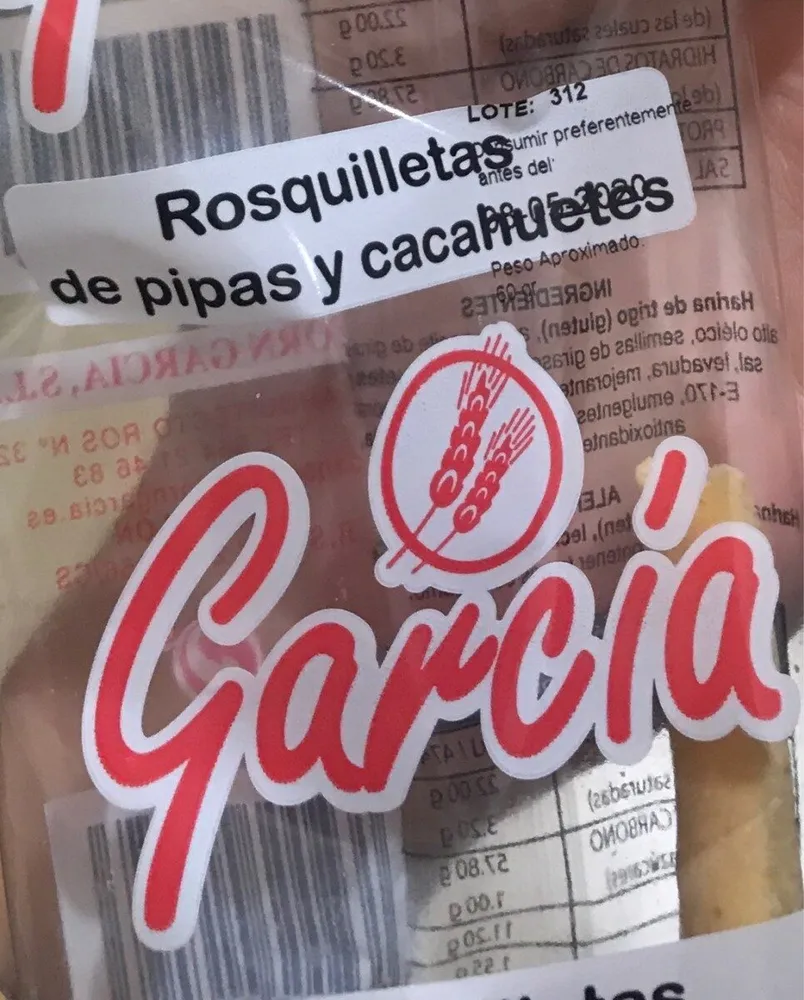 rosquilletas de pipas y cacahuetes