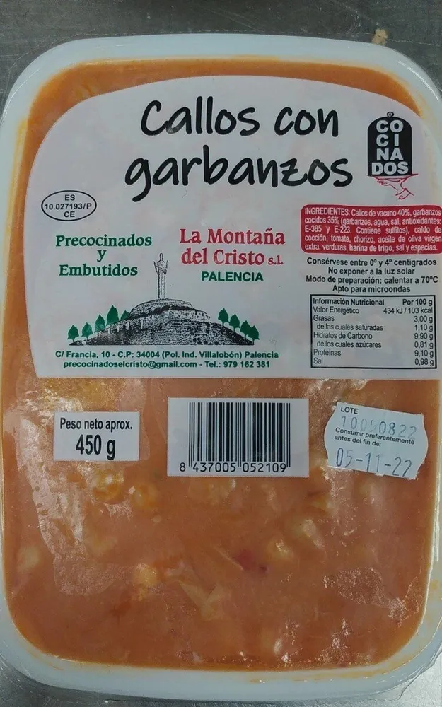 Callos con garbanzos
