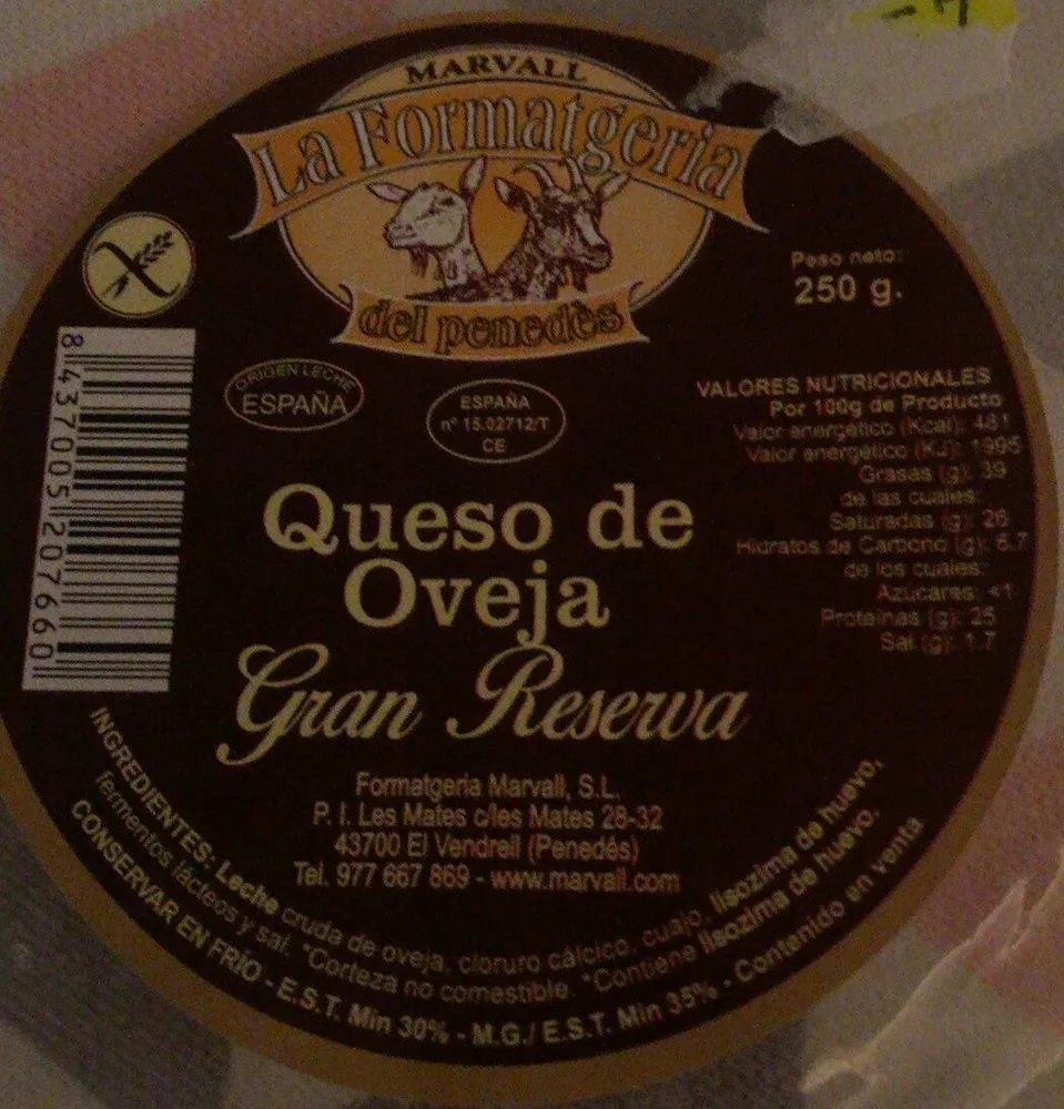 Queso de oveja gran reserva
