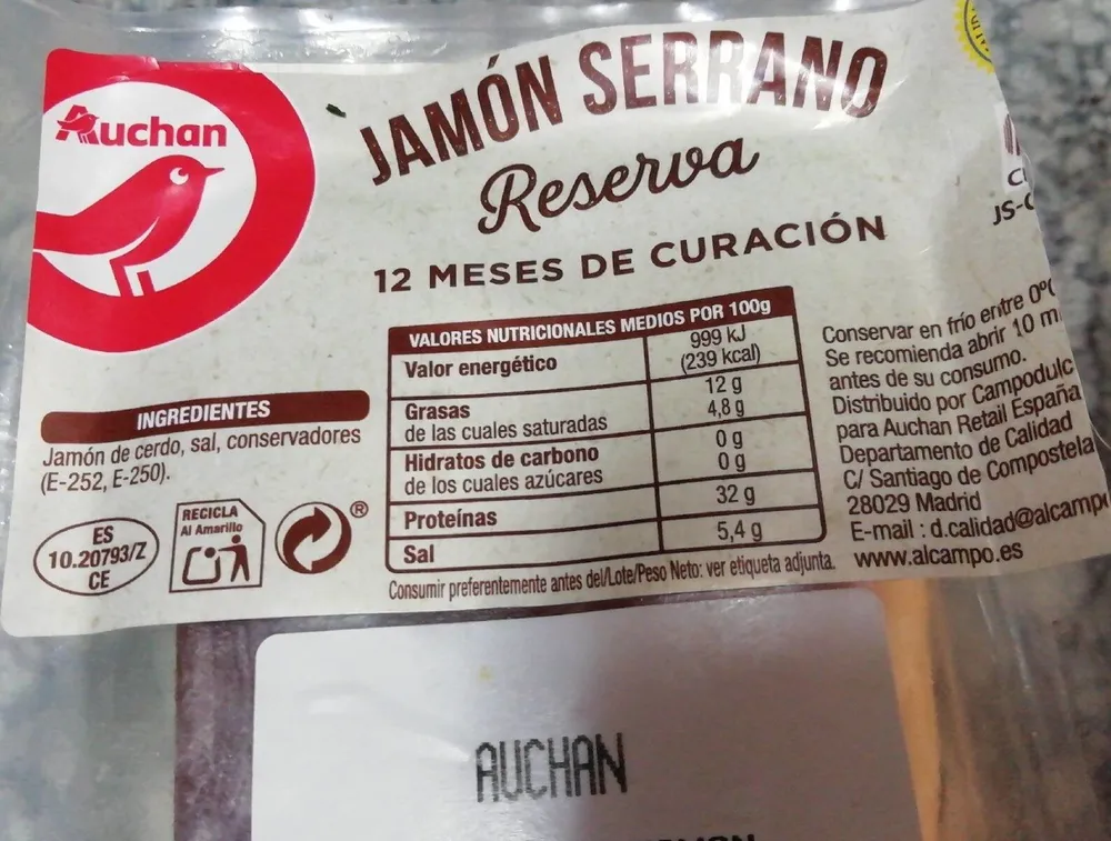 Jamón serrano reserva