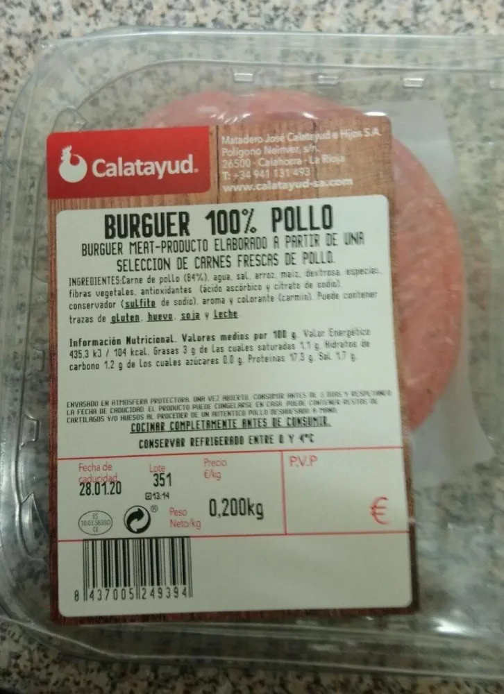 Burger 100% pollo