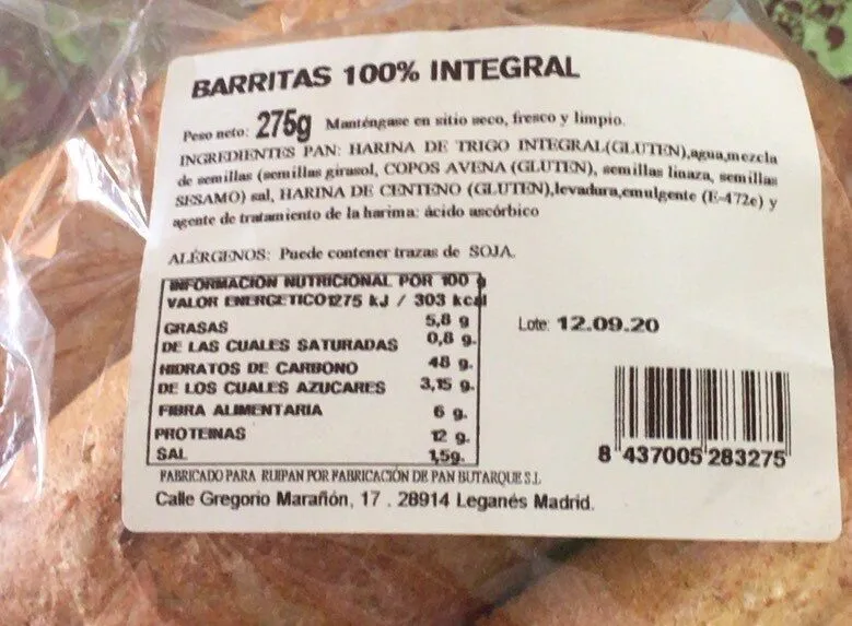 Barritas 100% Integral