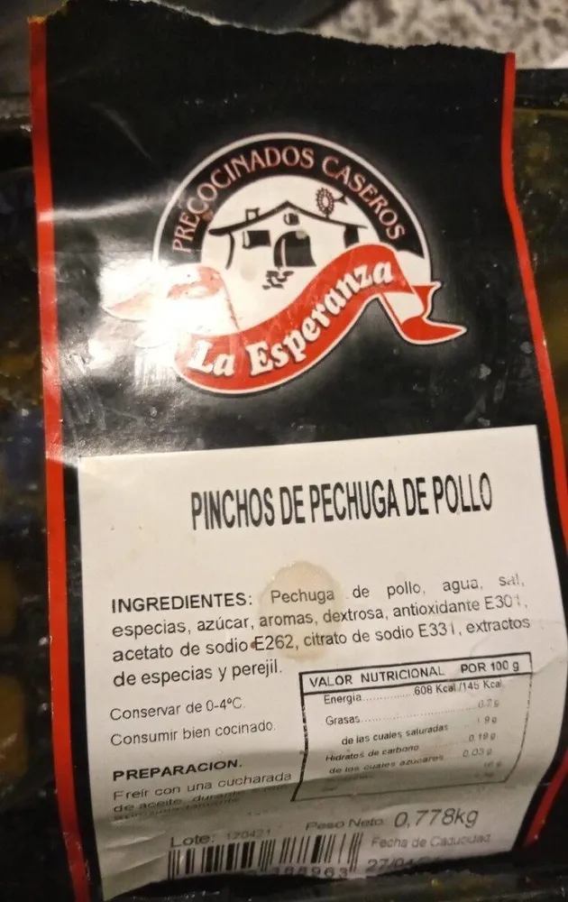 Pinchitos de pechuga de pollo