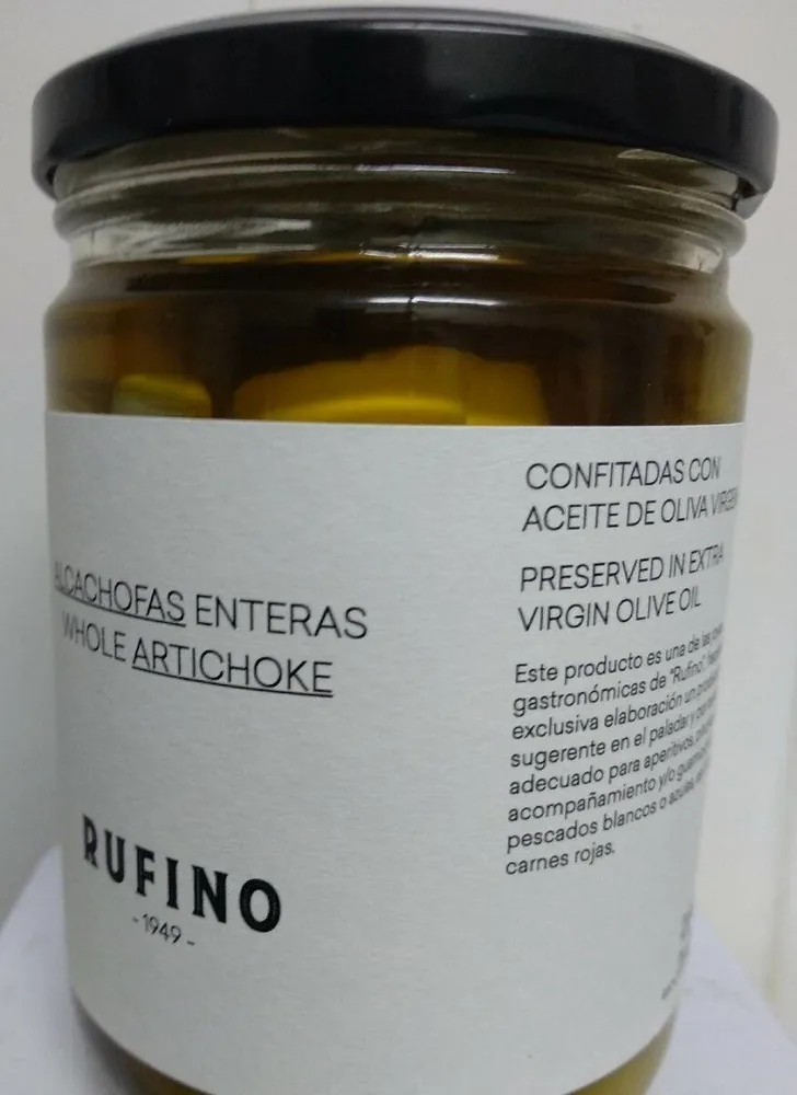 Alcachofas enteras confitadas con aceite de oliva virgen