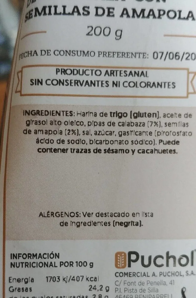 Coquetas de pipas de calabaza con semillas de amapola