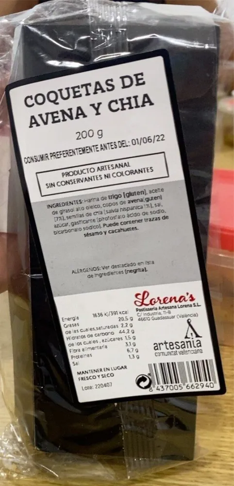 Coqueta de avena y chia