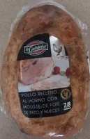 Pollo relleno al horno con mousse de foie de pato y nueces