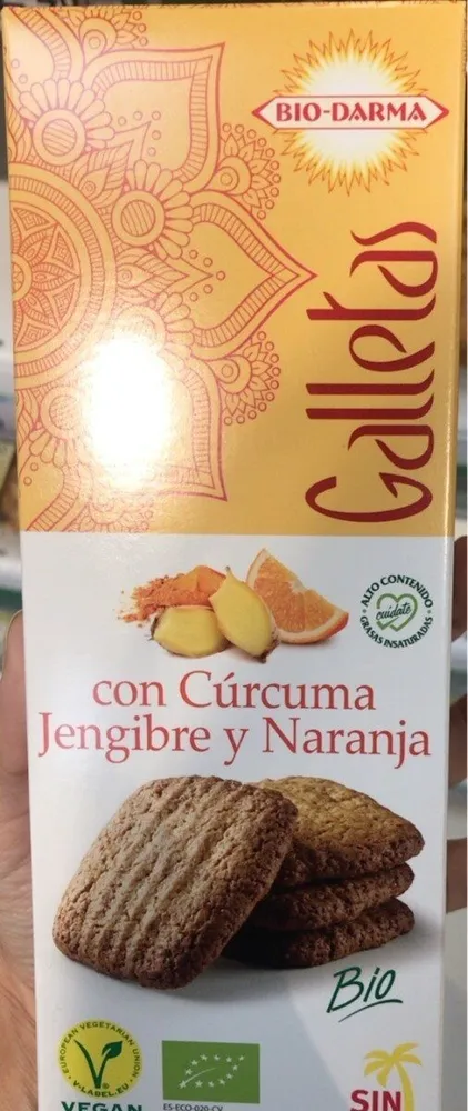 Galleta curcuma jengibre y naranja