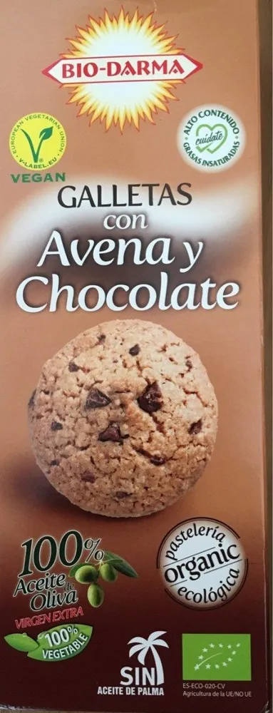 Galletas con avena y chocolate