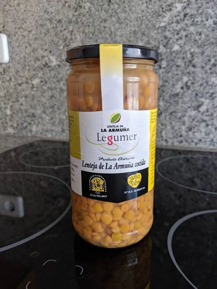 Lentejas cocidas de la armuña tierra de sabor