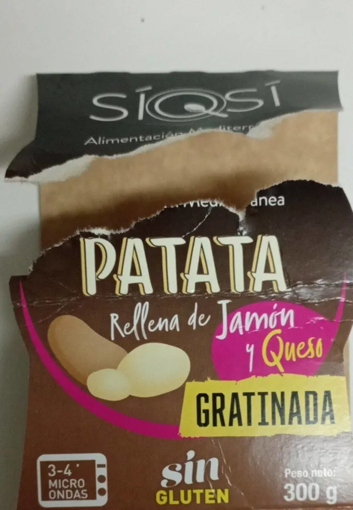 Patata rellena de jamón y queso