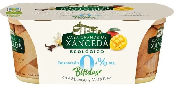Bífidus desnatado con mango y vainilla