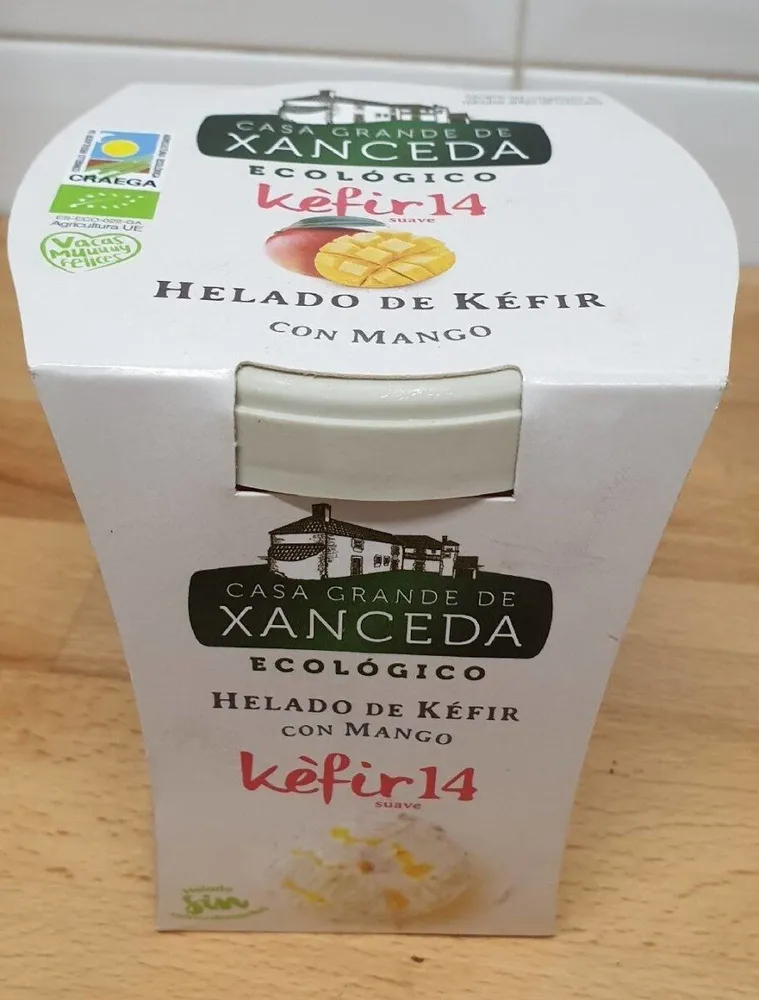 Helado de kéfir mango