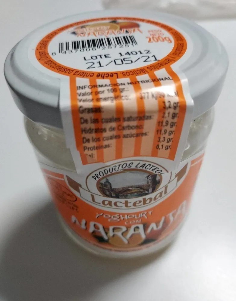 Yoghourt con Naranja