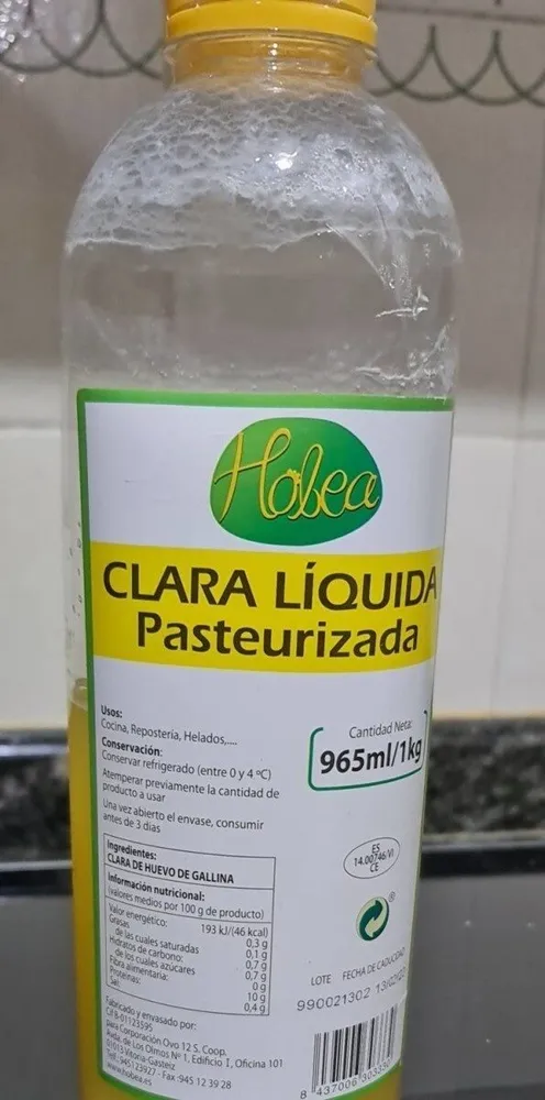 clara liquida pasteurizada