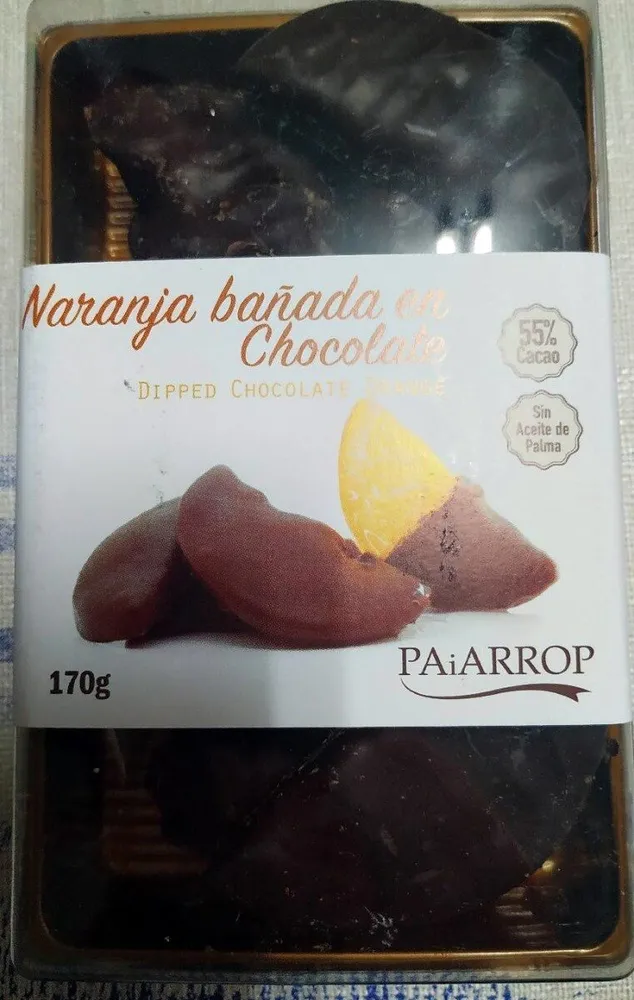 Naranja bañada en chocolate