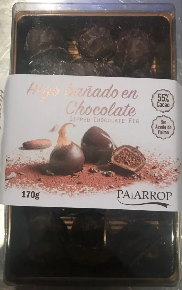 Higo bañado en chocolate