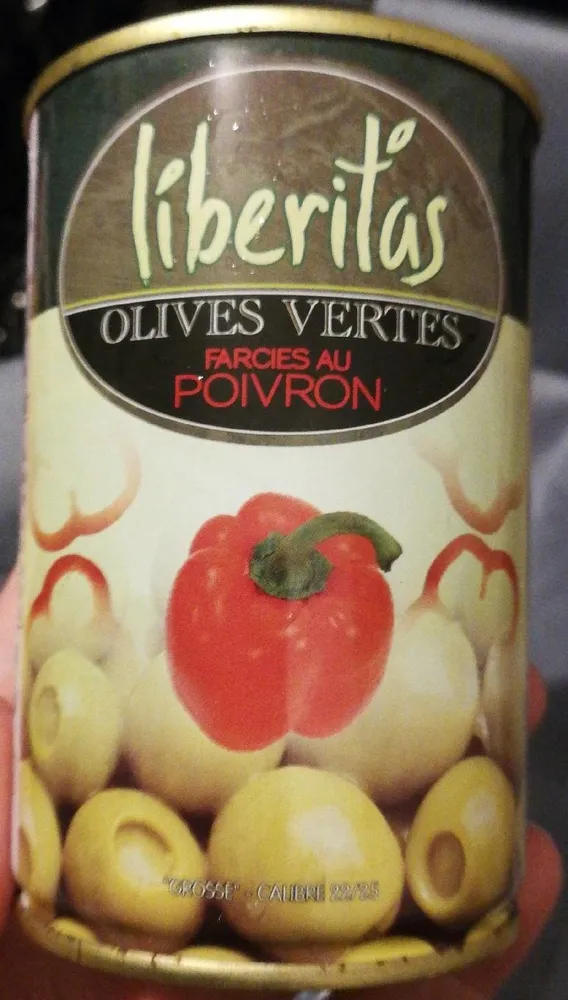 Olives vertes farcies au poivrons