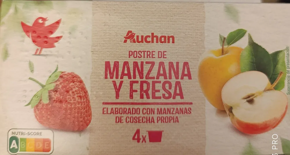 Postre de manzana y fresa