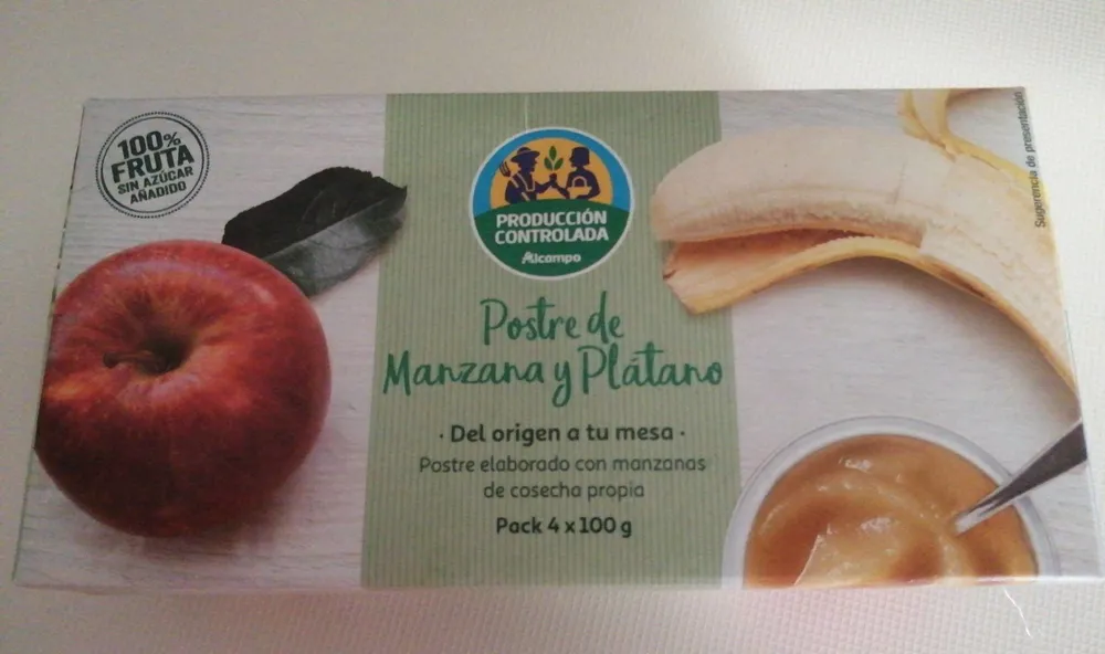 Postre de manzana y plátano