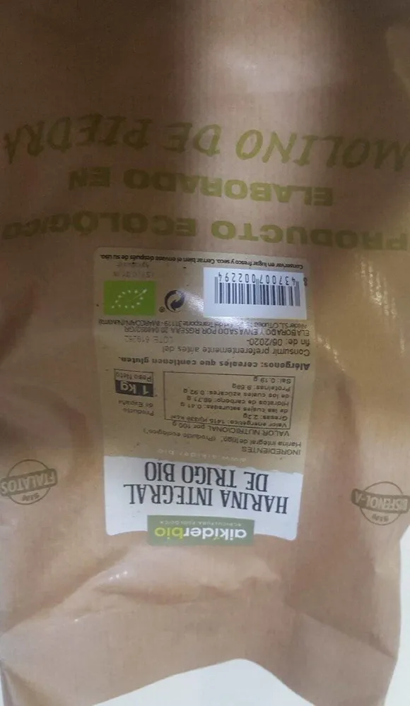 Harina integral de trigo bio