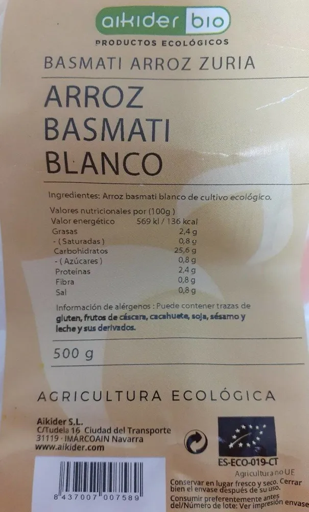 Arroz basmati blanco