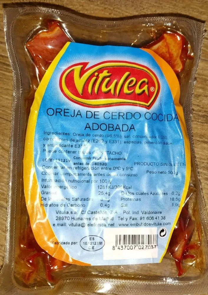 Oreja cerdo adobada