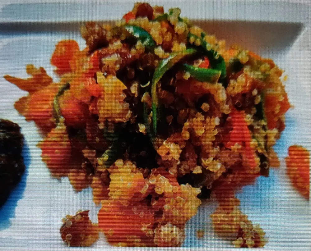 Quinoa al horno con frutas y verduras