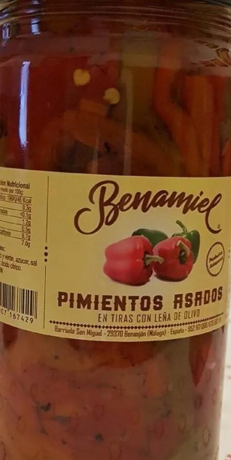 Pimientos asados en tiras