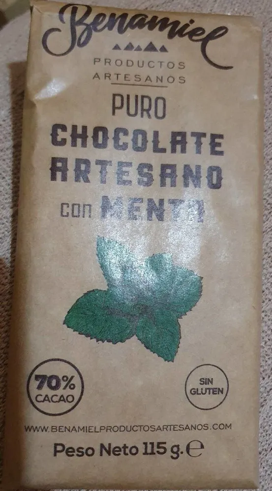 Chocolate artesano con menta