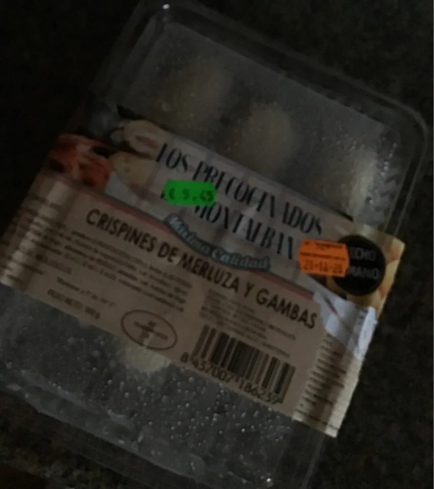 Crispines de merluza y gambas