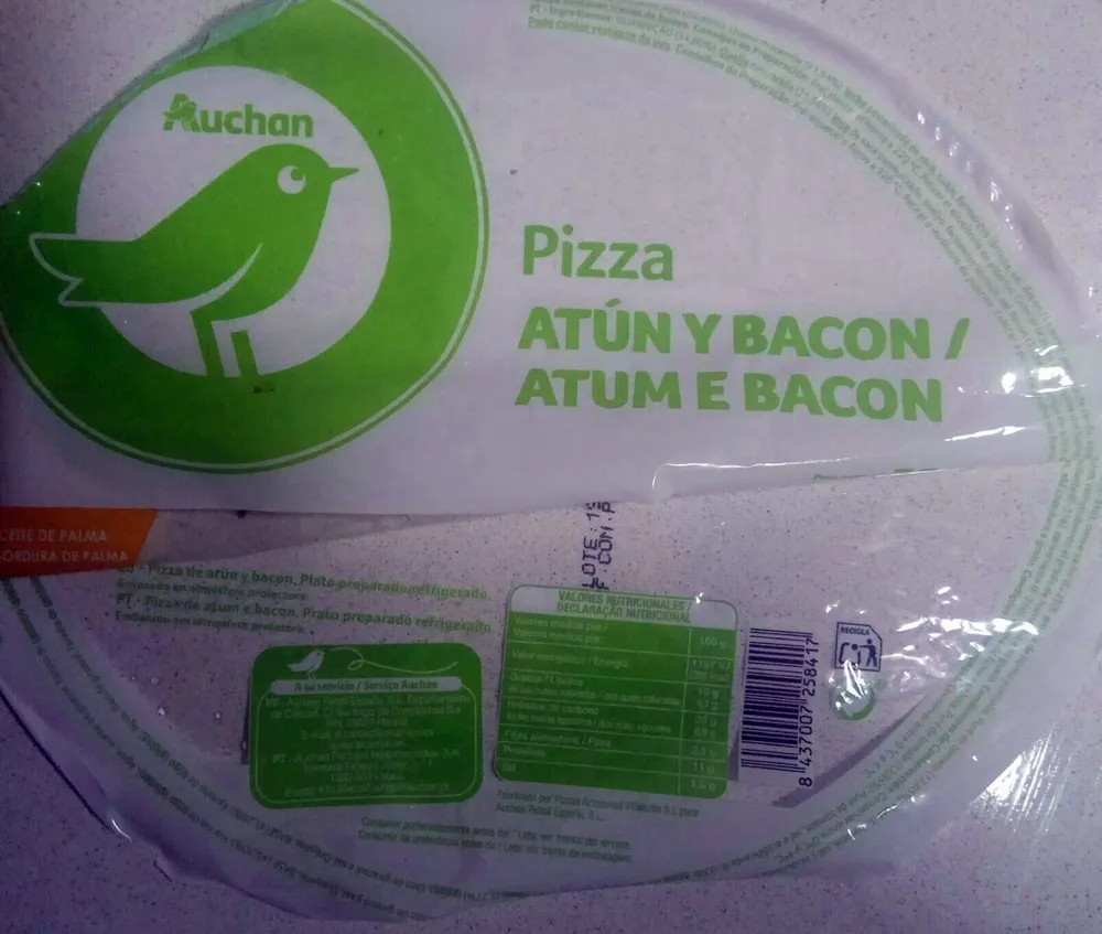 Pizza atún y bacon