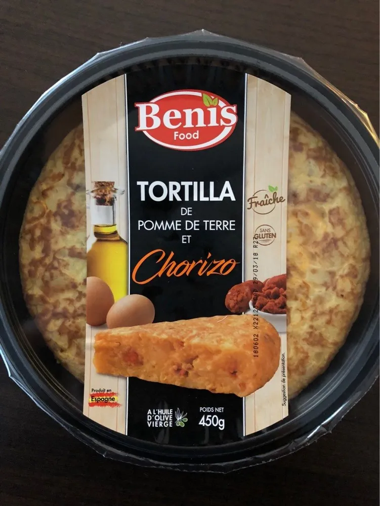 Tortilla de pomme de Terre et Chorizo