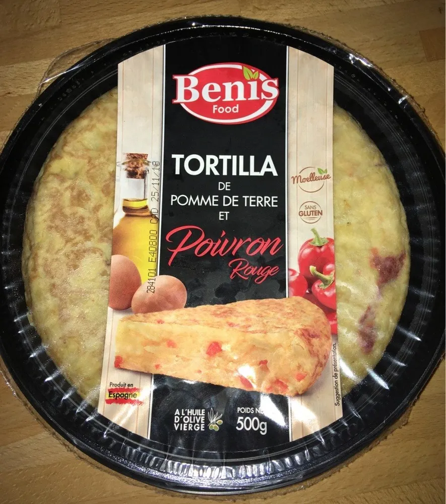 Tortilla pomme de terre et poivron rouge